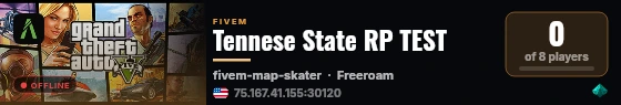 Tennese State RP TEST live status badge
