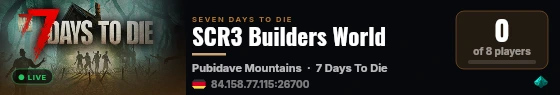 SCR3 Builders World live status badge
