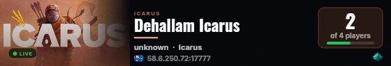 Dehallam Icarus live status badge