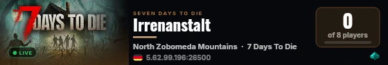 Irrenanstalt live status badge