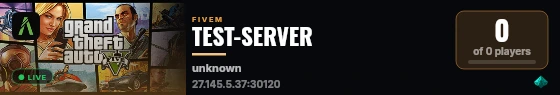 TEST-SERVER live status badge