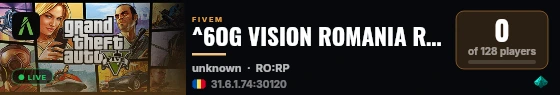 ^6OG VISION ROMANIA ROLEPLAY --> STAFF FREE , TX FREE live status badge