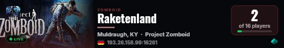 Raketenland live status badge