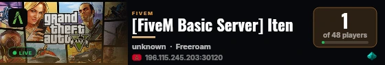 [FiveM Basic Server] Iten live status badge