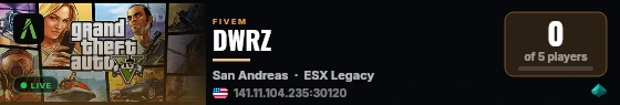 DWRZ live status badge