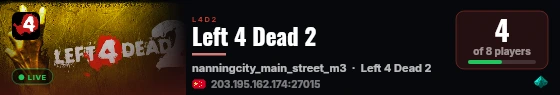 Left 4 Dead 2 live status badge