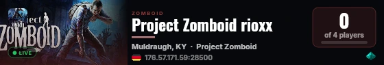 Project Zomboid rioxx live status badge