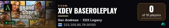 XDEV BASEROLEPLAY live status badge