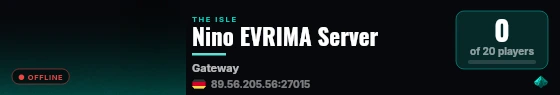 Nino EVRIMA Server live status badge