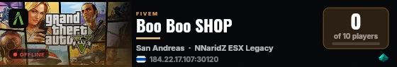 Boo Boo SHOP live status badge