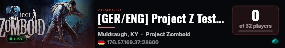 [GER/ENG] Project Z Testserver live status badge