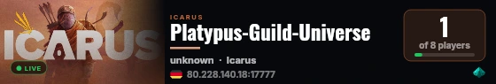 Platypus-Guild-Universe live status badge
