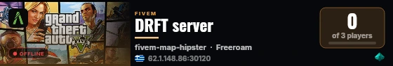DRFT server live status badge