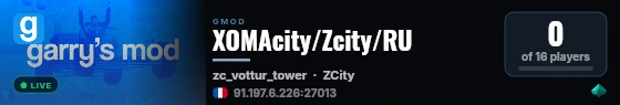 XOMAcity/Zcity/RU live status badge