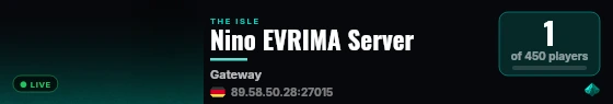 Nino EVRIMA Server live status badge