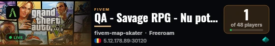 QA - Savage RPG - Nu poti intra pe asta live status badge