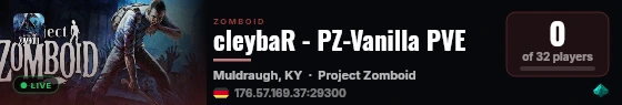 cleybaR - PZ-Vanilla PVE live status badge
