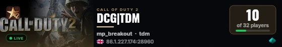 DCG|TDM live status badge