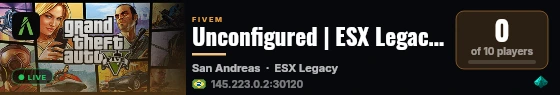 Unconfigured | ESX Legacy Server live status badge