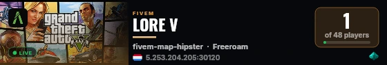 LORE V live status badge