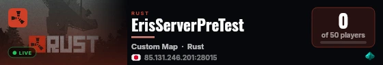 ErisServerPreTest live status badge