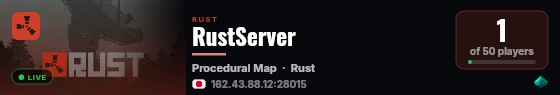 RustServer live status badge