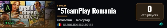 ^5TeamPlay Romania live status badge