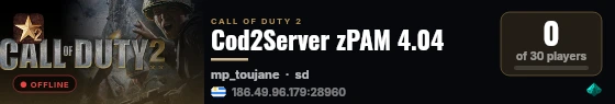 Cod2Server zPAM 4.04 live status badge