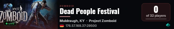 Dead People Festival live status badge