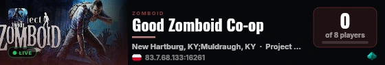 Good Zomboid Co-op live status badge