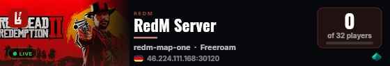 RedM Server live status badge