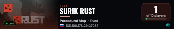 SURIK RUST live status badge