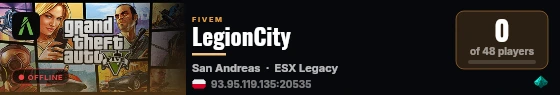 LegionCity live status badge
