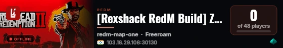 [Rexshack RedM Build] ZOR.dev live status badge