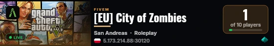ProjectName RDR2-RP (Dev) live status badge