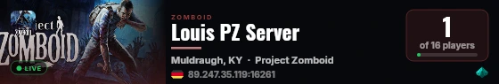 Louis PZ Server live status badge