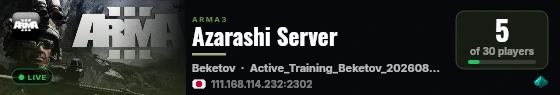 Azarashi Server live status badge