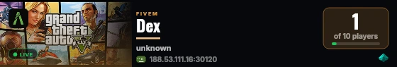Dex live status badge