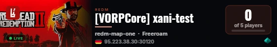 [VORPCore] xani-test live status badge