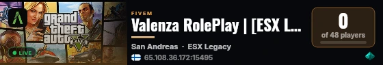 Valenza RolePlay | [ESX Legacy] live status badge