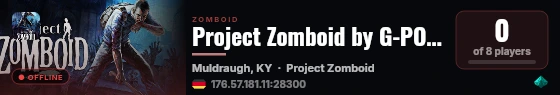 Project Zomboid by G-PORTAL.com live status badge
