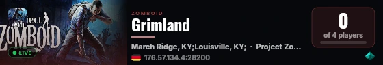 Grimland live status badge