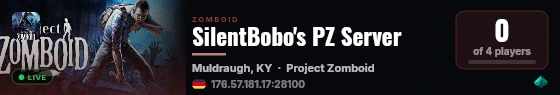 SilentBobo's PZ Server live status badge