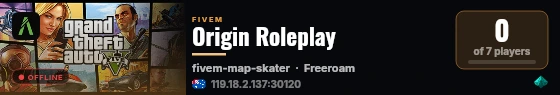 Origin Roleplay live status badge