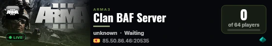 Clan BAF Server live status badge