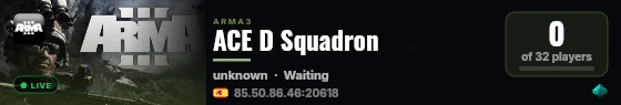 ACE D Squadron live status badge