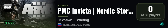 PMC Invicta | Nordic Storm live status badge