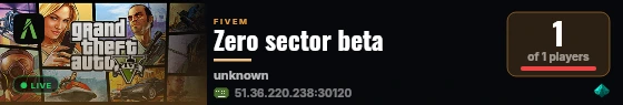 Zero sector beta live status badge