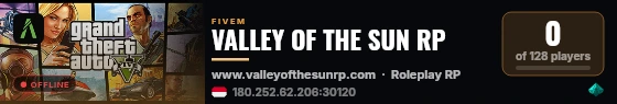 VALLEY OF THE SUN RP live status badge