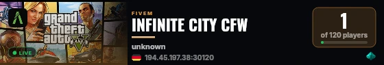 INFINITE CITY CFW live status badge